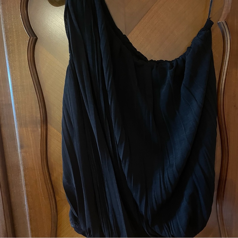 Vintage Free people one shoulder Black Drapey top Size Small - Picture 4 of 9